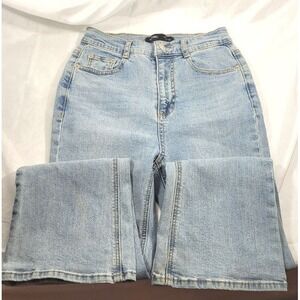 Mixxo Women's High Rise Flare Leg Light Wash Blue Jeans - Sz 26 - 27" Inseam